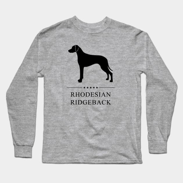 Rhodesian Ridgeback Black Silhouette Long Sleeve T-Shirt by millersye